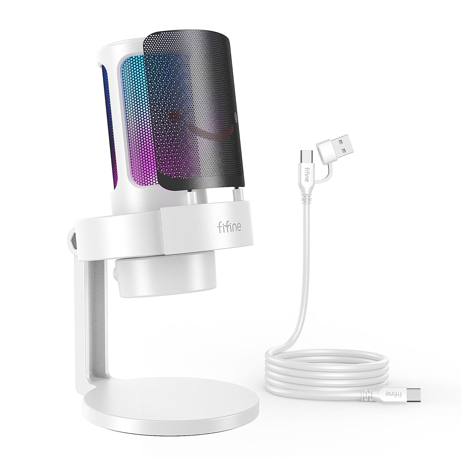 Amazon.co.jp: FIFINE USB コンデンサーマイク ゲーマー向け RGB